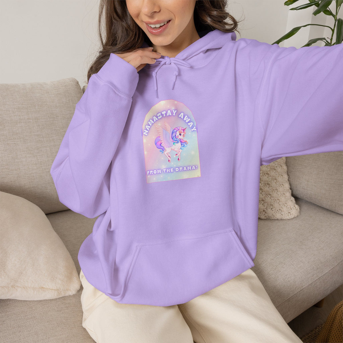 Namastay Away from the Drama - Pastel Unicorn Women Hoodie
