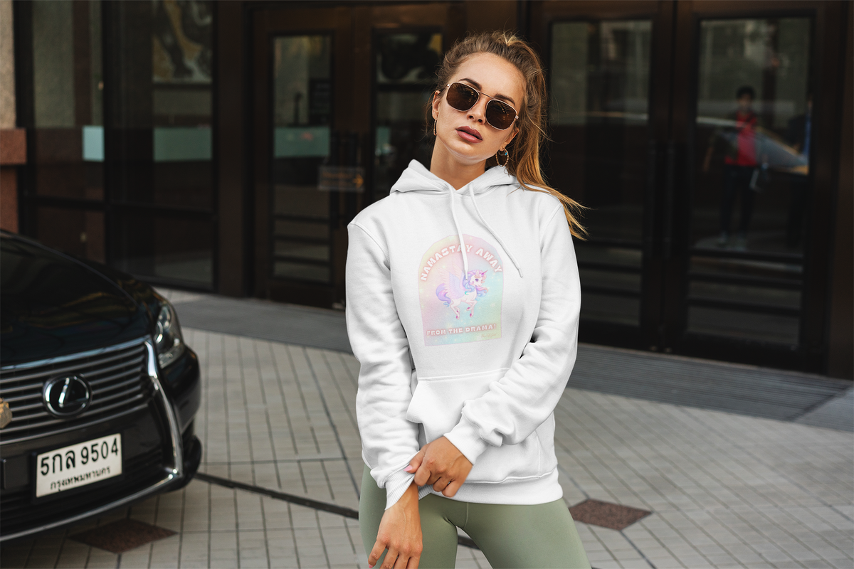 Namastay Away from the Drama - Pastel Unicorn Women Hoodie